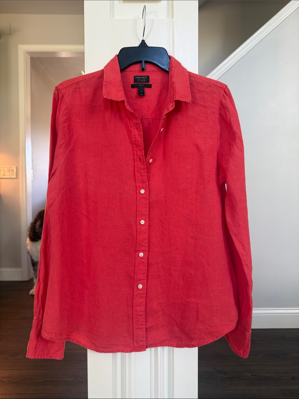 J. Crew Baird McNutt Orange Irish Linen Button Down 12 - Picture 3 of 8
